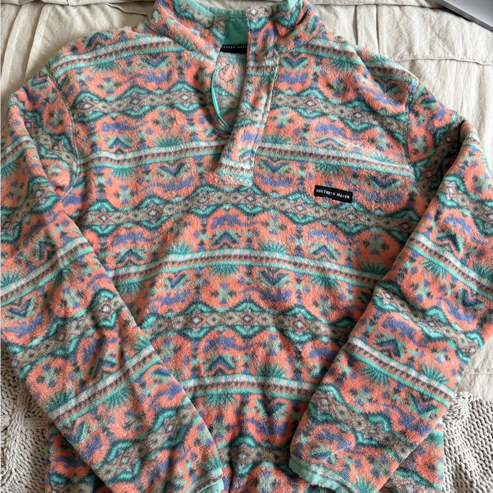 Southern Marsh Multicolor Patterned Sweatshirt - image 1